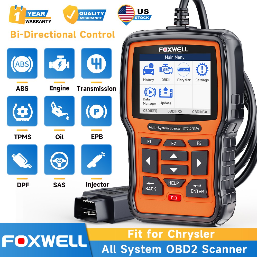 Foxwell NT510 Elite For Chrysler OBD2 Bidirectional Diagnostic Scanner ABS SRS