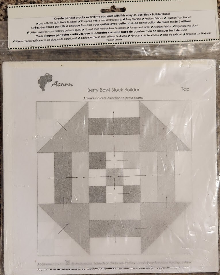 Acorn Block Builder Base 9" x 9" Precision Piecing Quilting Sewing 4 Pack NIP