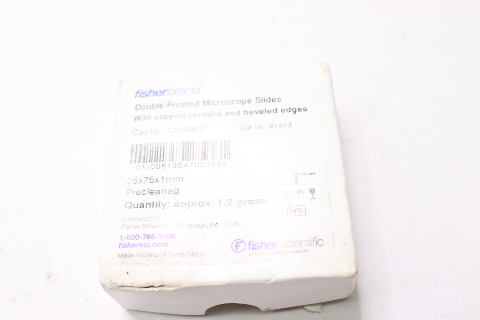 (72-Pk) Fisherbrand Bev-L-Edge Slides 12-549-6C