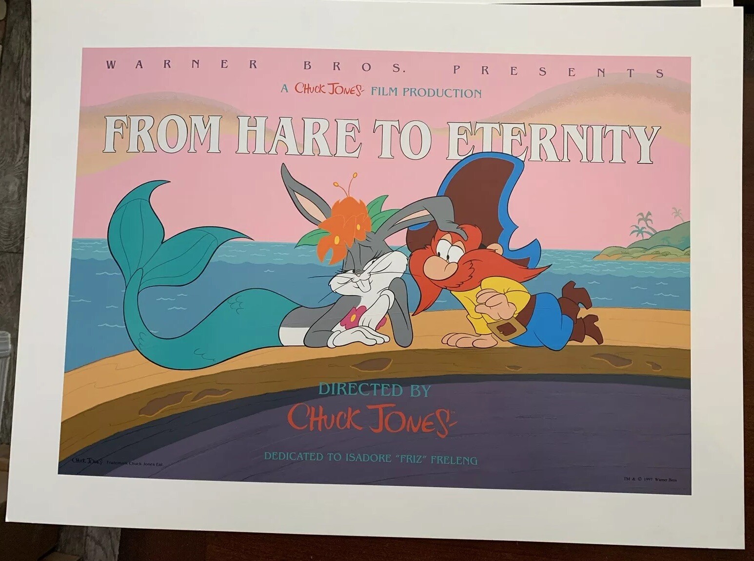Warner Bros. Chuck Jones 1997 Bugs Bunny Serigraph "From Hare to Eternity" 29x21
