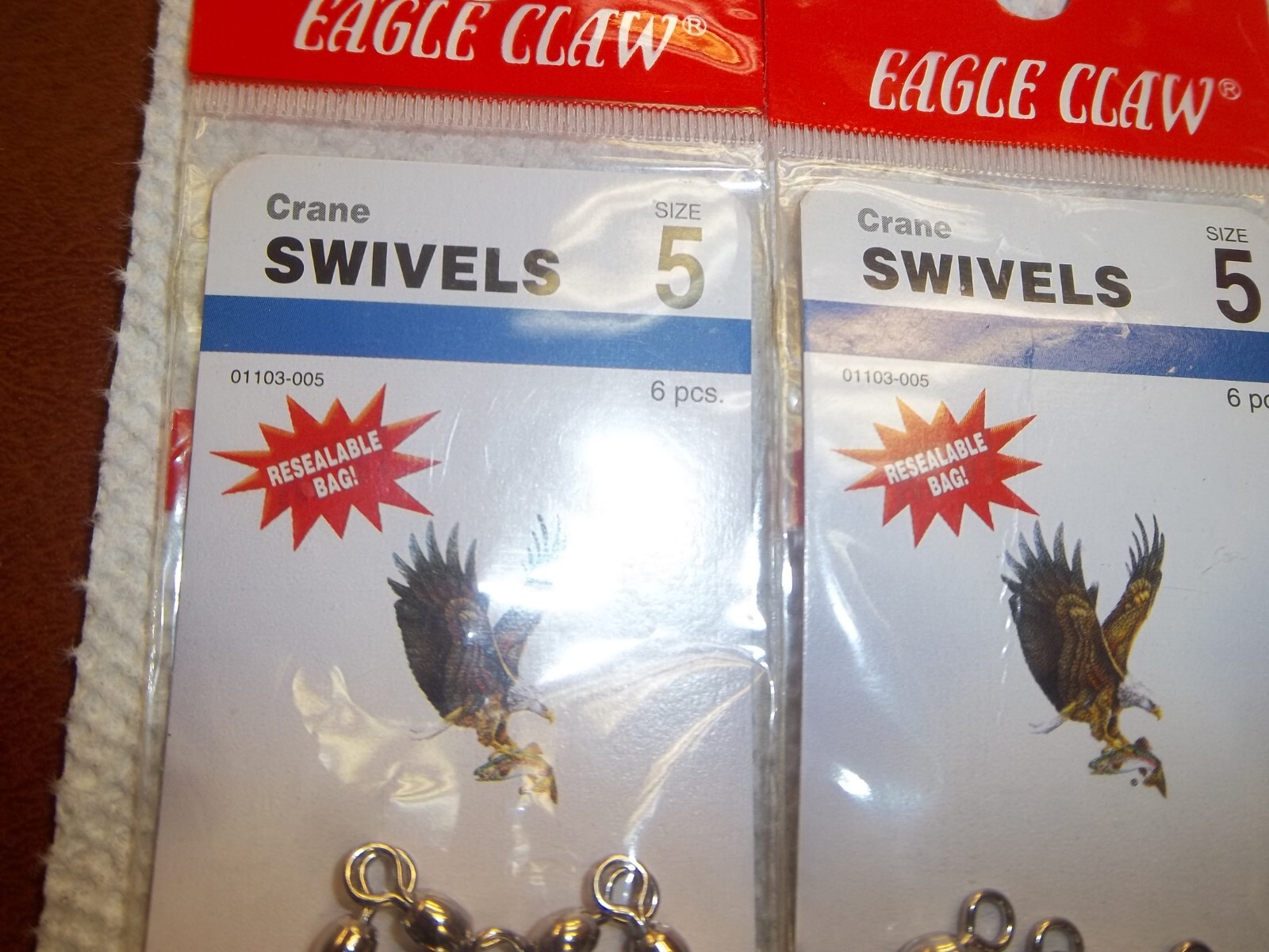 3-Eagle Claw 01103-005 Crome 6-Crane Swivels Size 5 (d-4467)