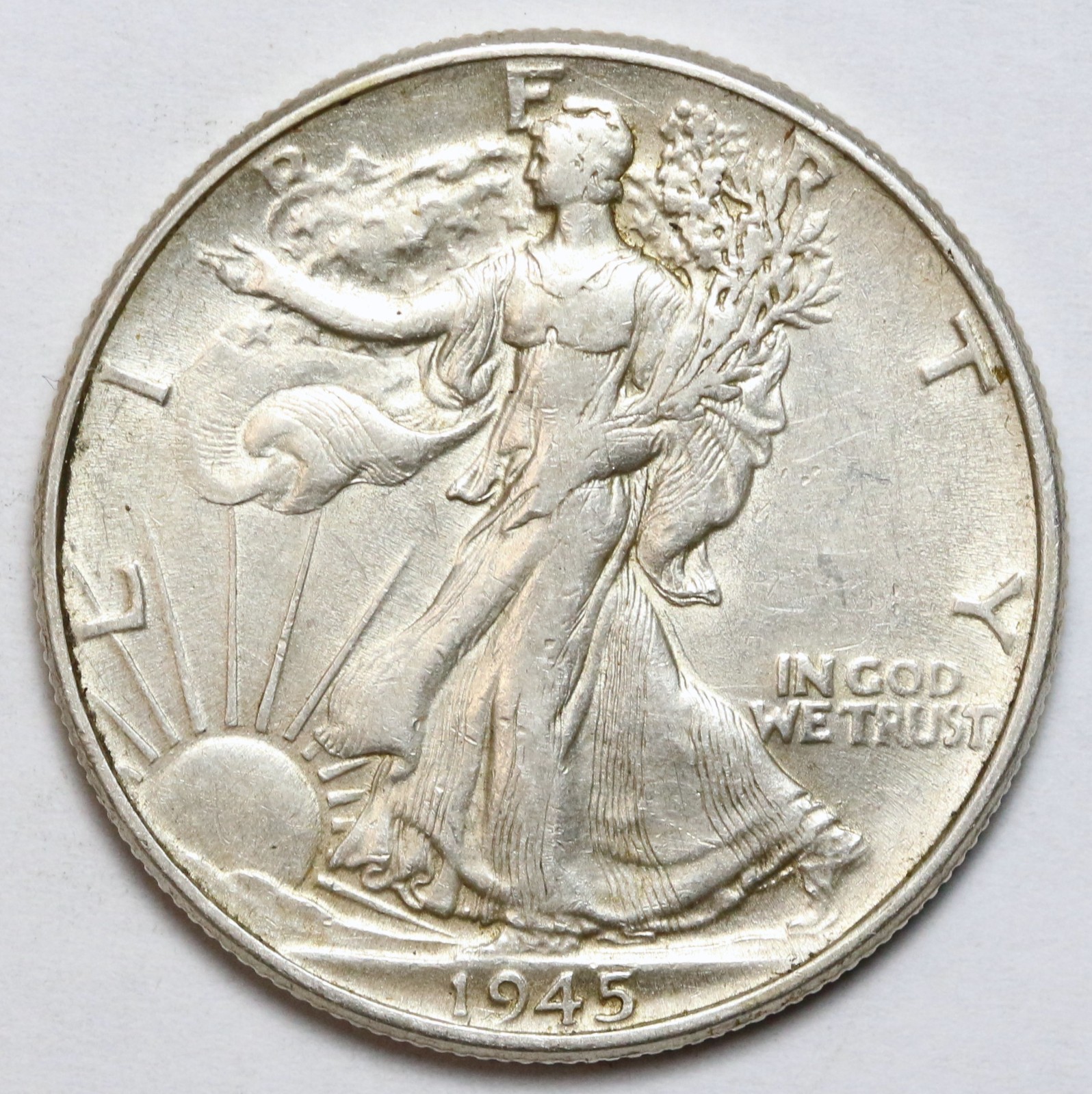 1945 50c Walking Liberty Silver Half Dollar - RAW - Great Philadelphia Coin