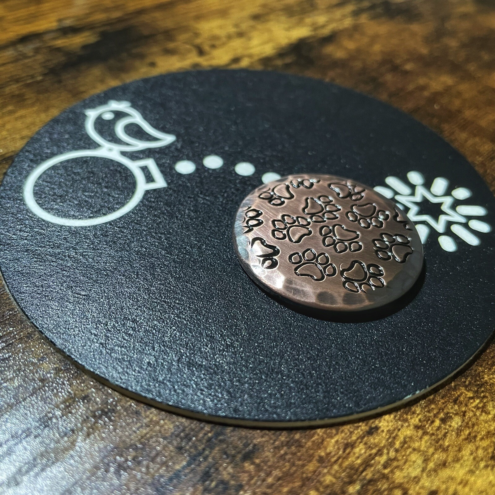 PAWS Hand Made Custom Copper Golf Ball Marker!