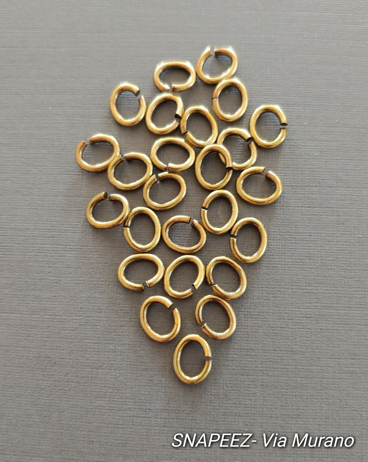 SNAPEEZ II ULTRAPLATE Oval Brasseria Ring Jump Ring 8x6mm. Made in USA.