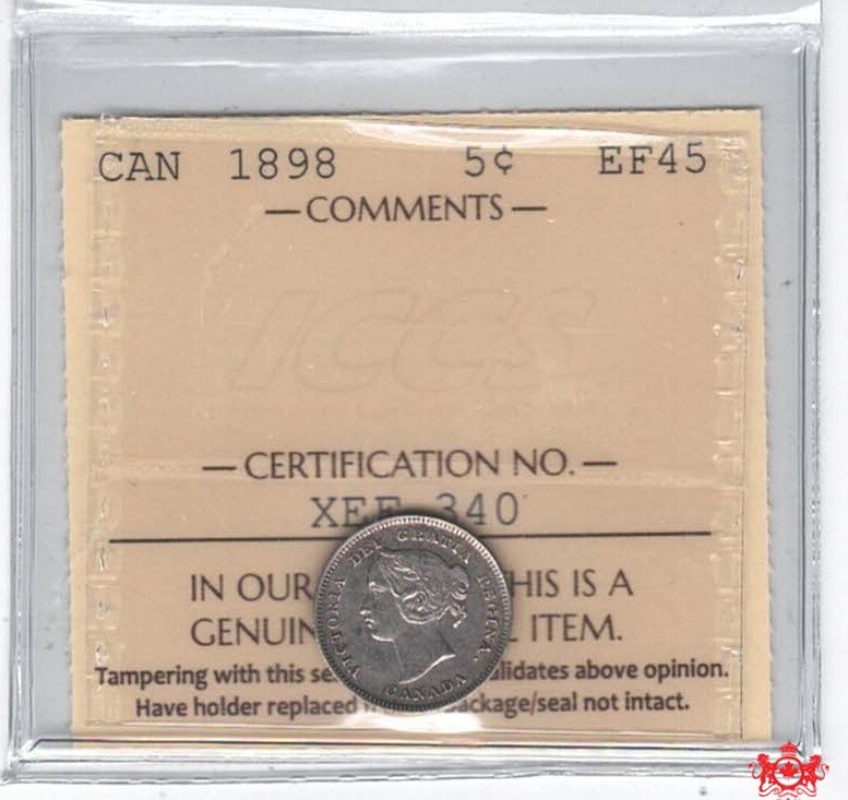 1898 Canada 5 Cents - ICCS EF45 - XEF 340