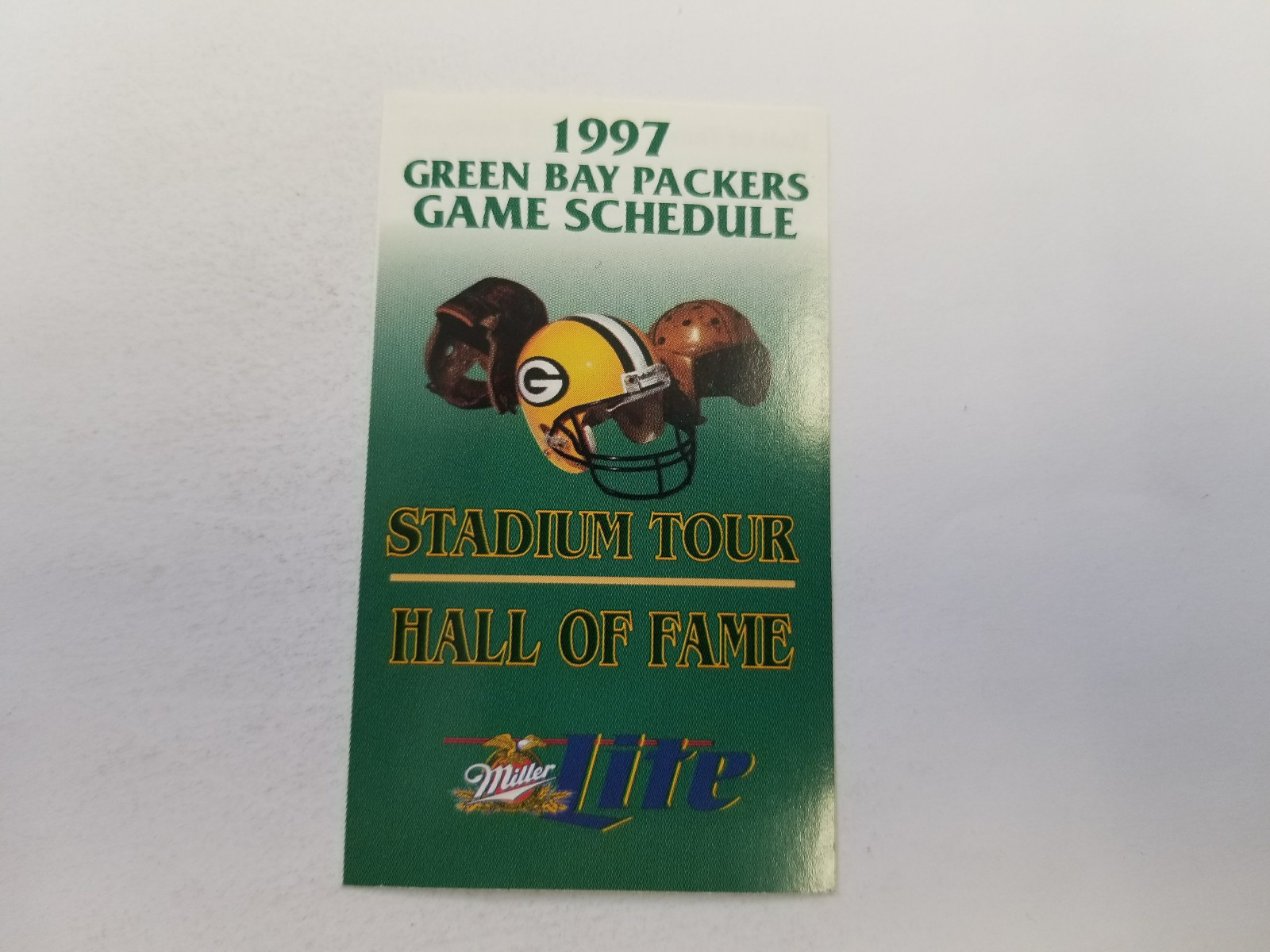 Green Bay Packers 1997 NFL Football Pocket Schedule - Miller Lite