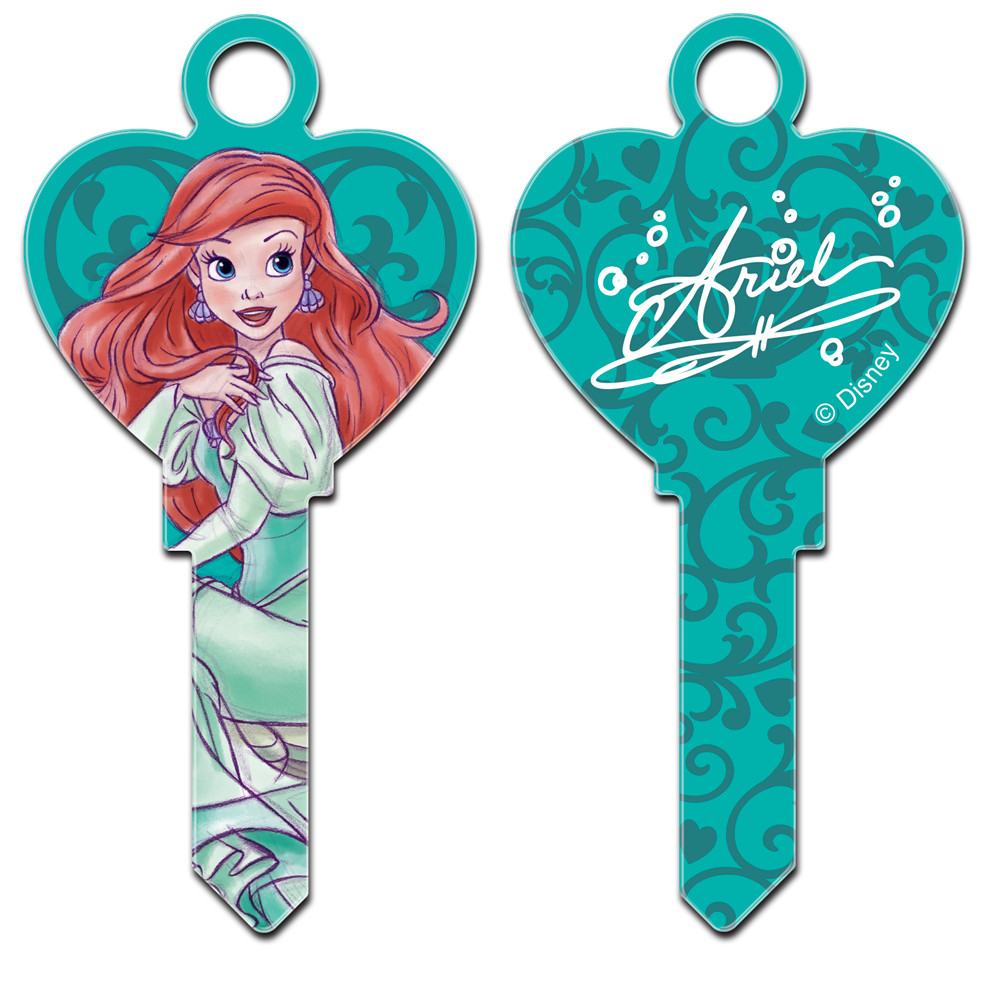 👸 DISNEY  ARIEL HEART SHAPE 👸 House Key Blank for Kwikset KW1 KW10 KW11