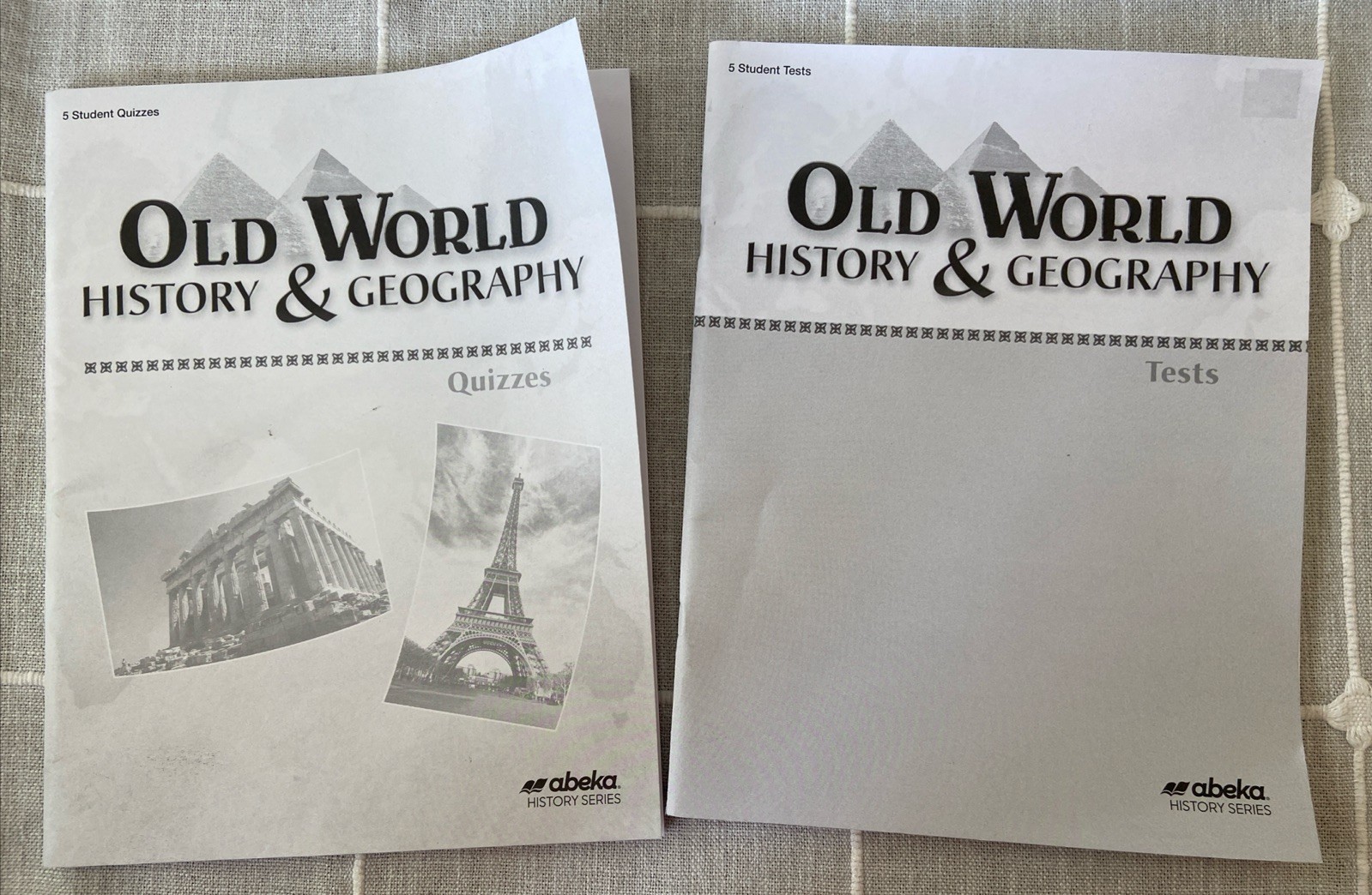 ABeka Gr5 Old World History & Geography STUDENT QUIZ + TEST Books  135348 135313