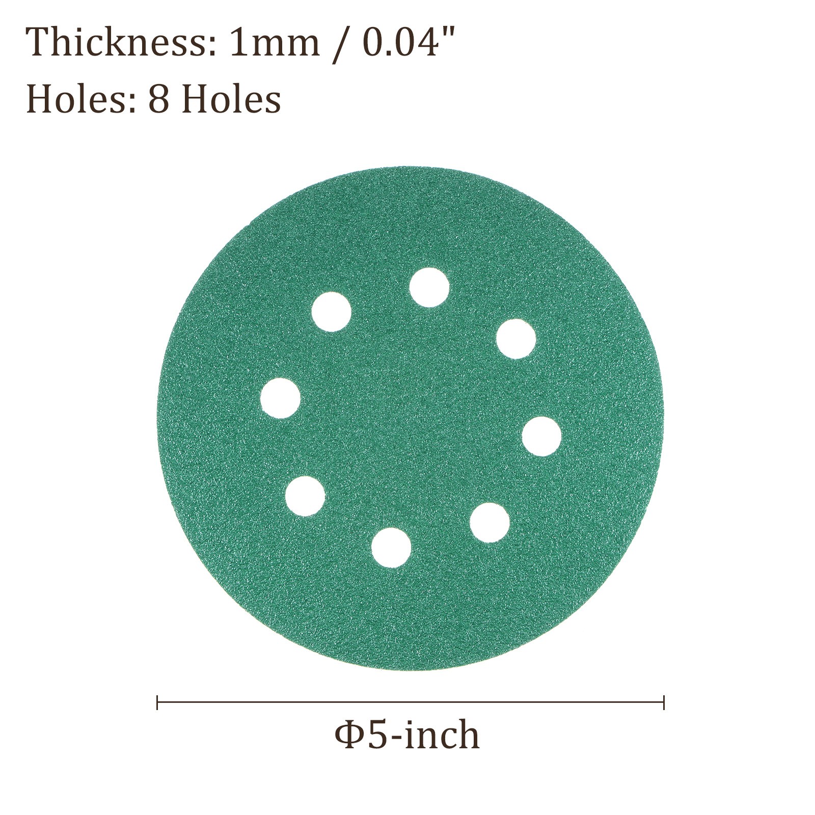 15pcs Sanding Discs 5 Inch 8-Hole 100 Grit Hook & Loop Discs