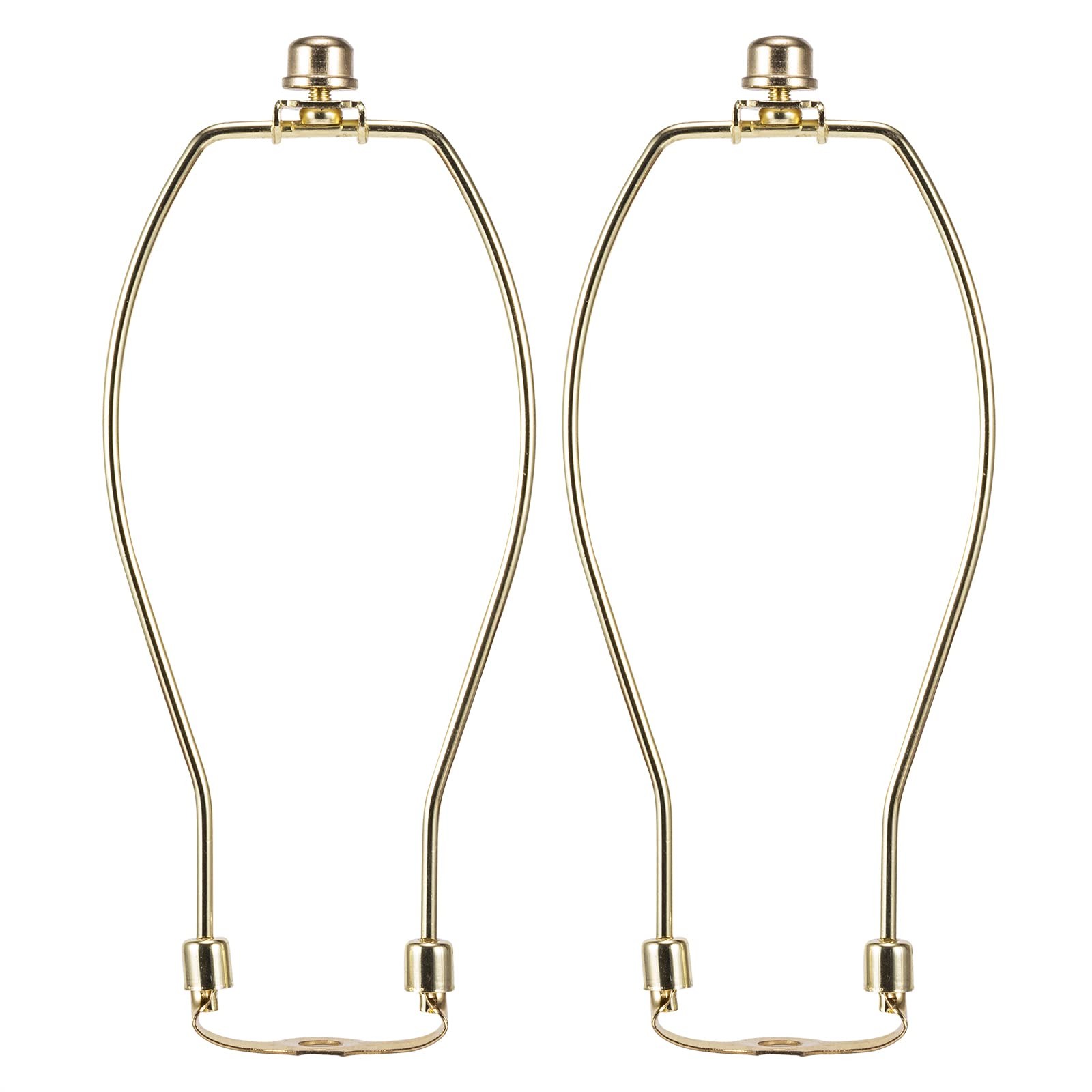 9 Inch Brass Lamp Harp Holder Kits with Finials and Detachable Saddle Bases, Lig