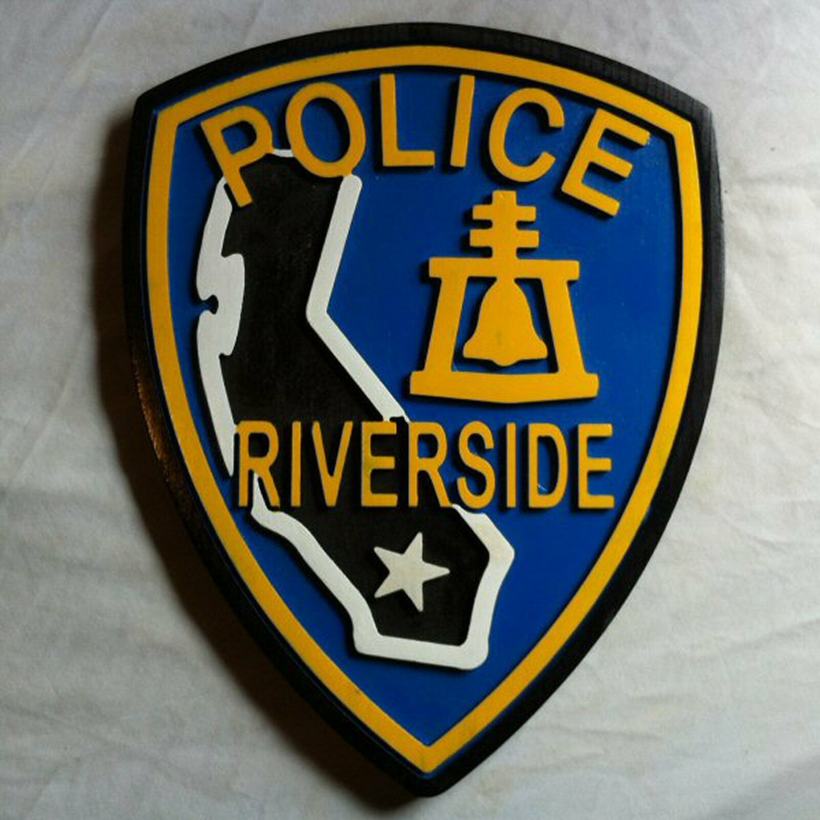 Police Department Riverside 3D routed wood plaque patch sign Custom