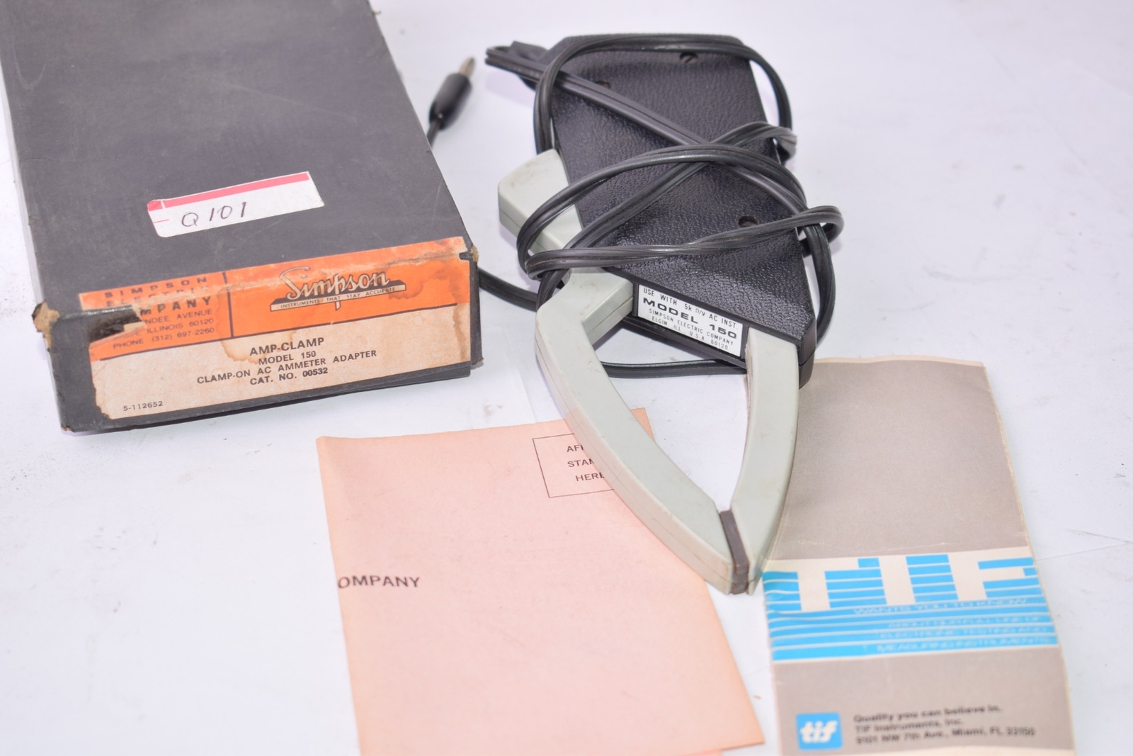 Simpson Model 150 Amp-Clamp Clamp-On AC Ammeter Adapter Cat No. 00532