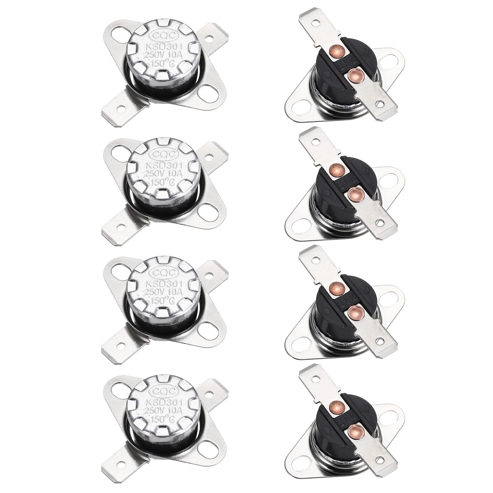 8PCS Temperature Control Switch Thermostat 150°C 10A N.C 6.3mm Pin