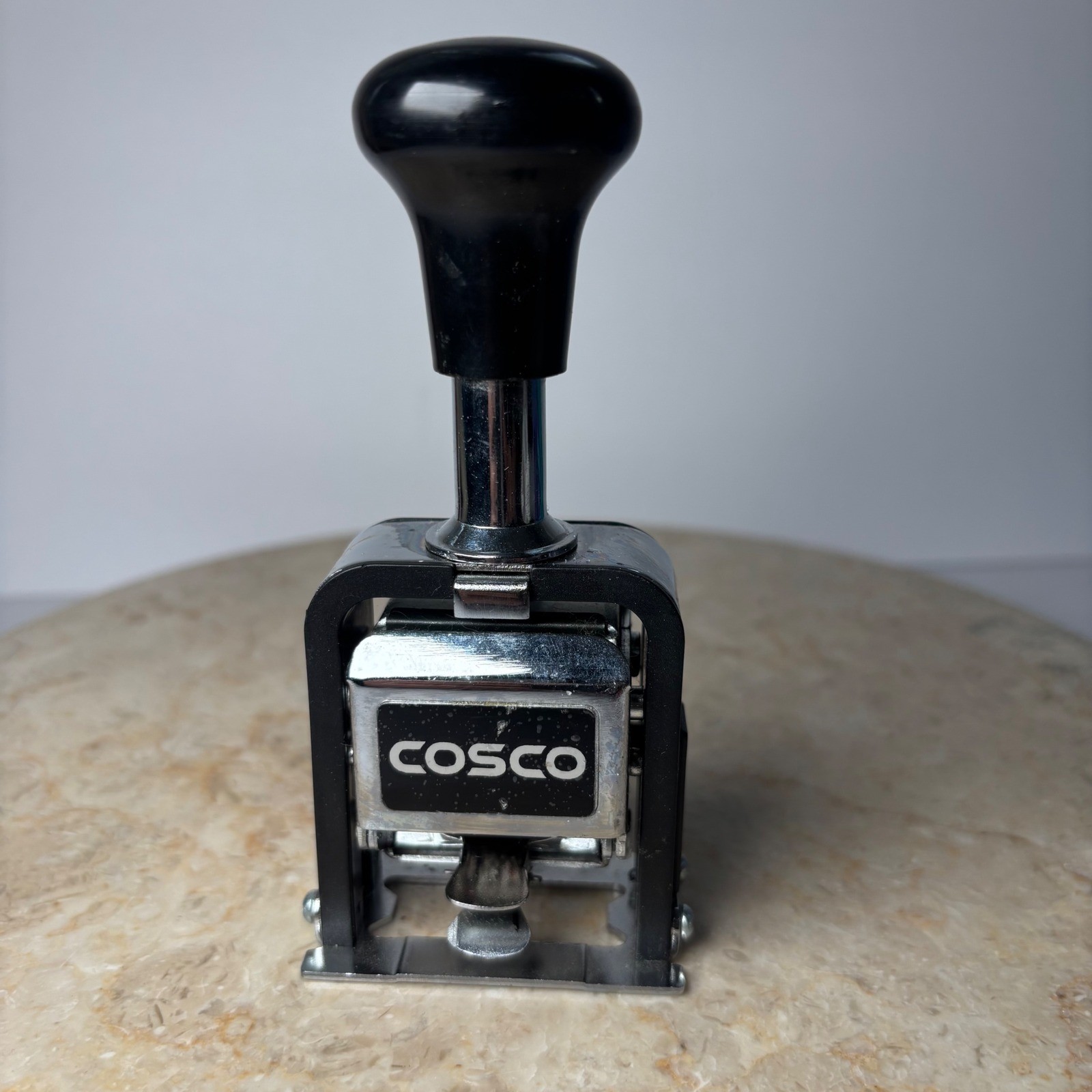 Cosco Automatic Numbering Machine Stamp 6 Wheel Metal Silver Black Office
