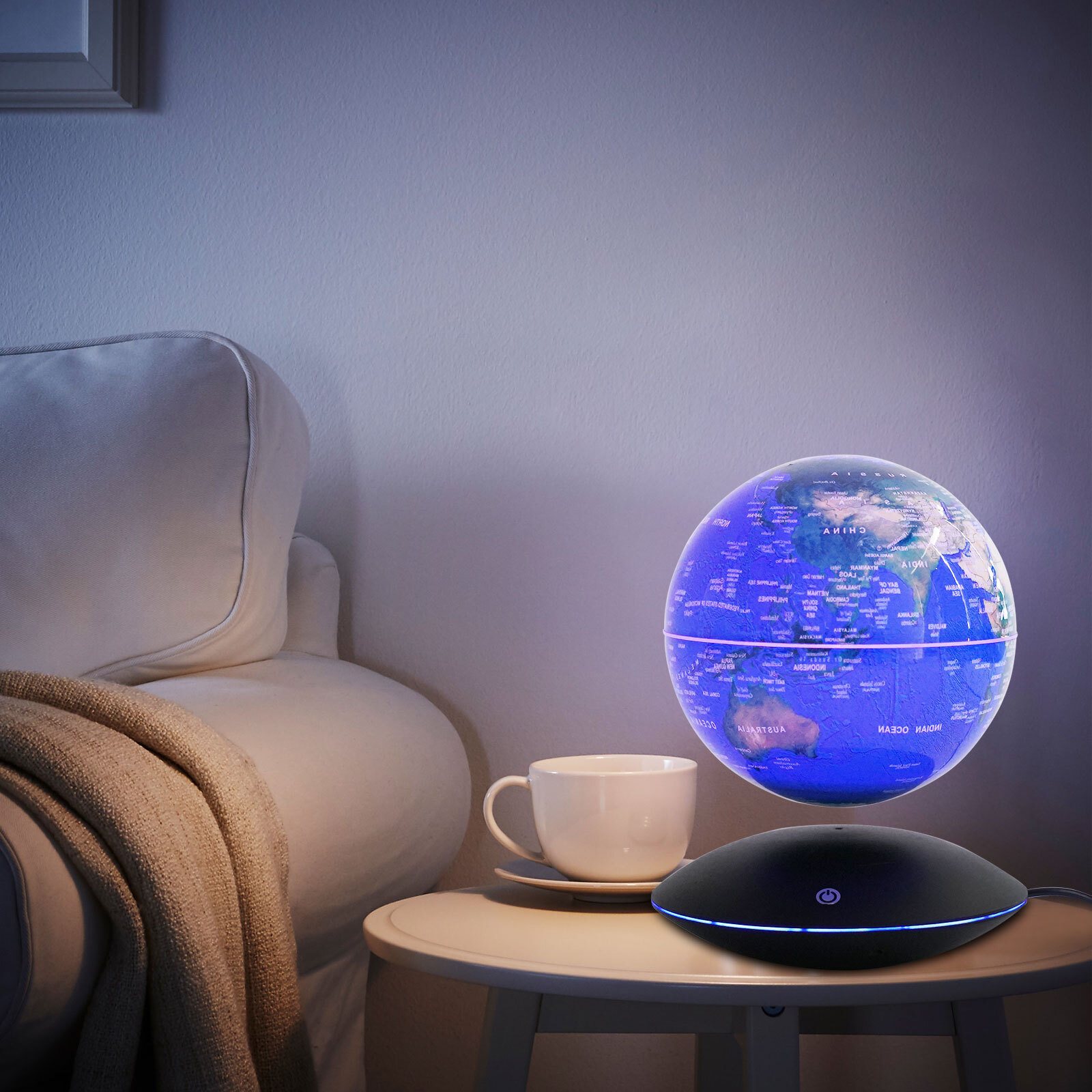 Magnetic Levitation Floating Globe Light LED World Map Rotating Night Lamp NEW