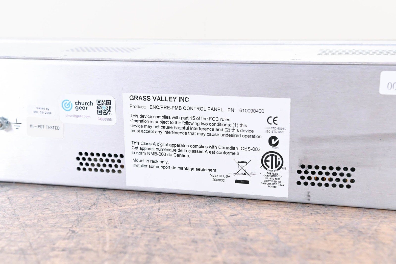 Grass Valley ENC/PRE-PMB Multi-Bus Control Panel CG00555