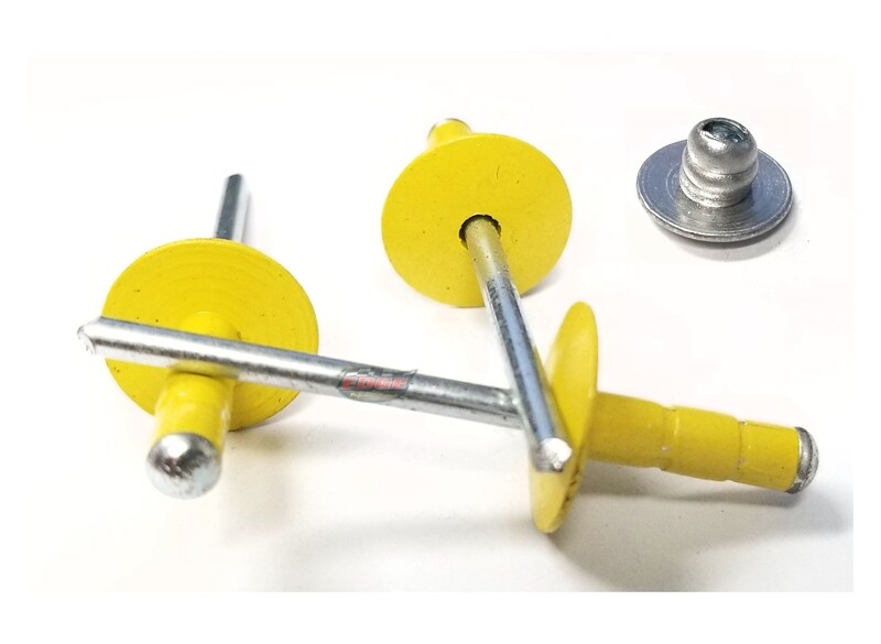 Yellow 3/16" Pop Rivet Large Head Aluminum Steel Mandrel Multi Grip Rivets 10...