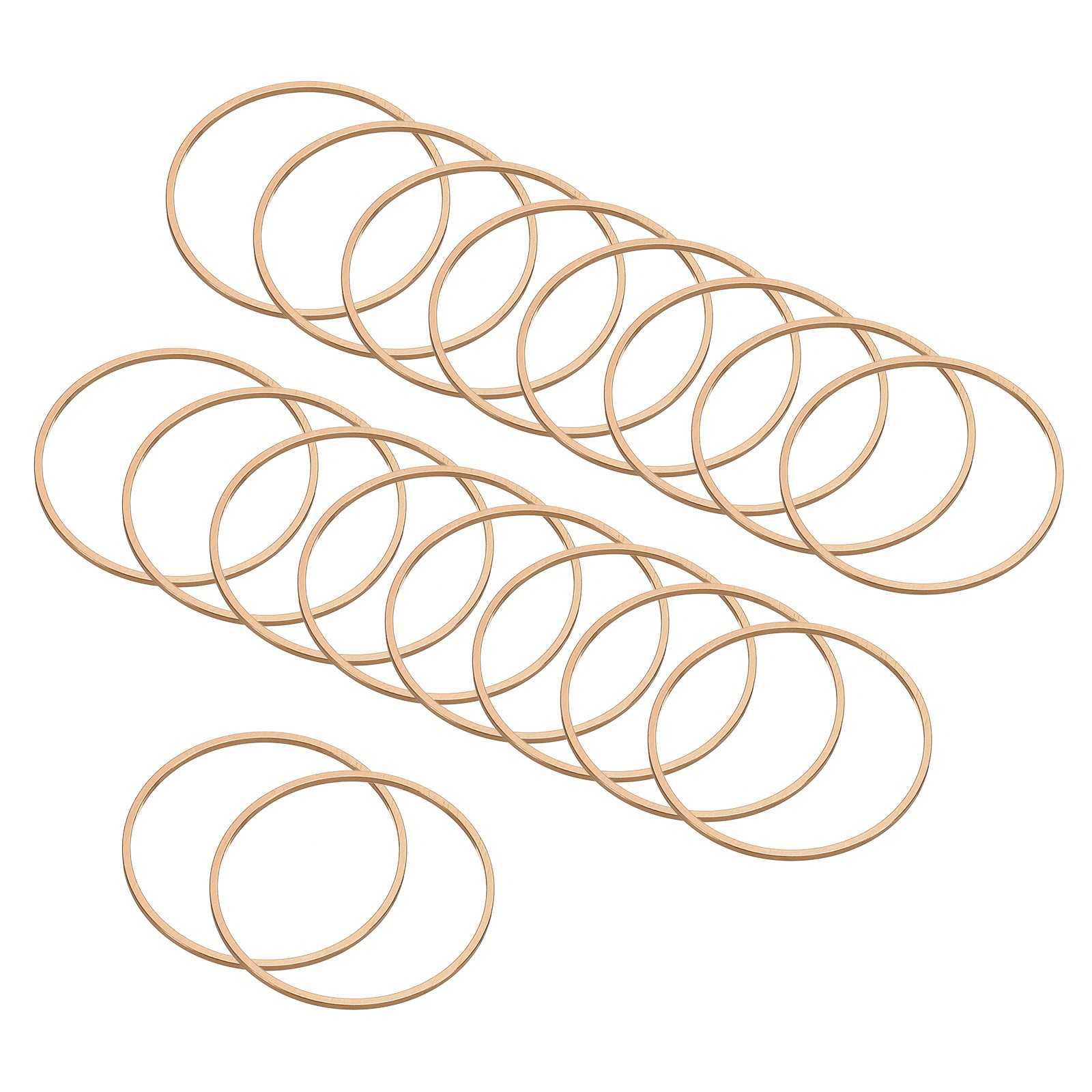 30pcs Earrings Beading Hoop 0.9" Dia Round Finding Ring Pendant Rose Golden
