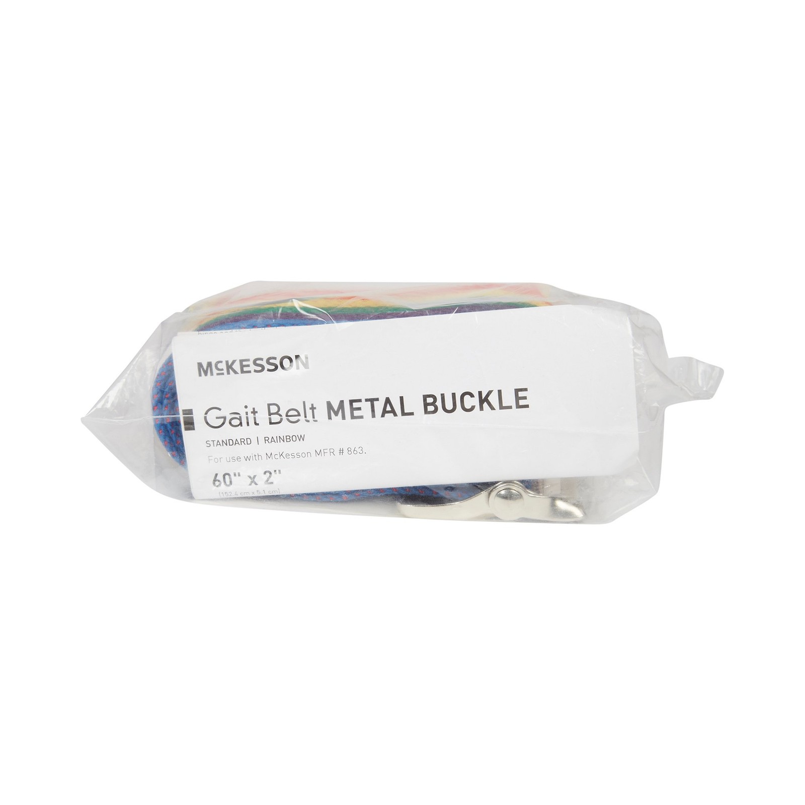 McKesson Gait Belt, 60 Inch, Rainbow Pattern, Metal Buckle, 1 Belt