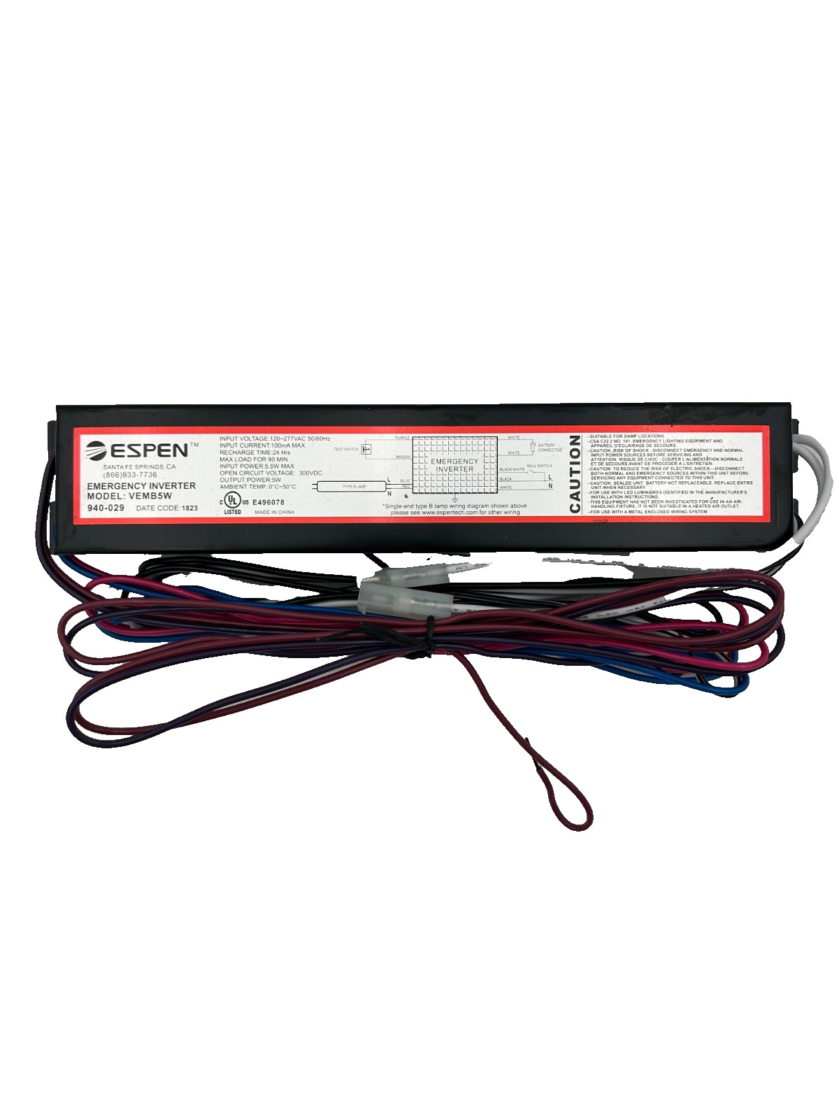 Espen VEMB5W Emergency Inverter 120-277VAC 50/60Hz