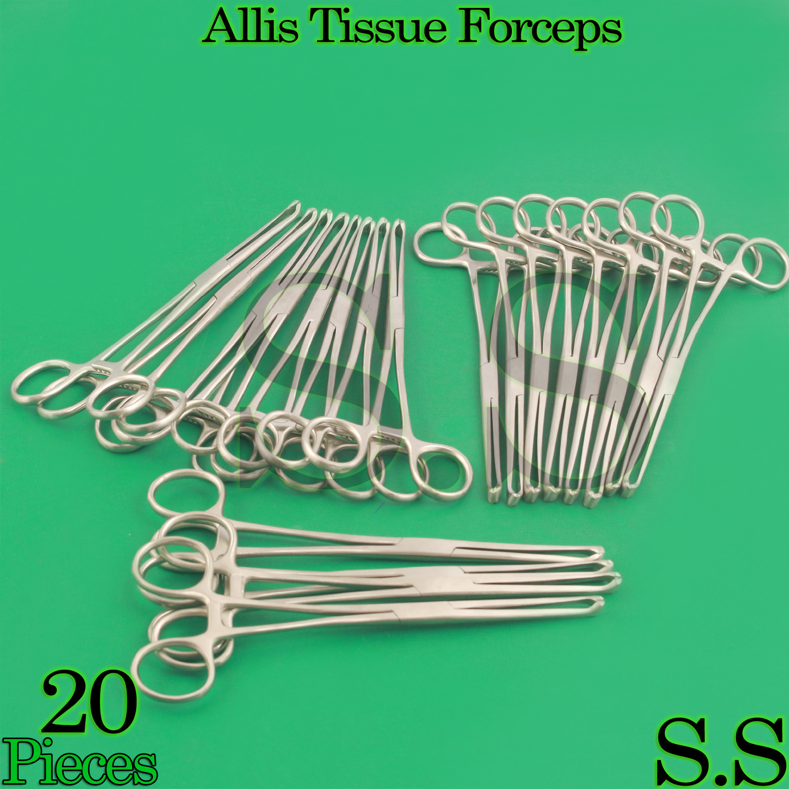 20 Allis Tissue Forceps 7.5" 5x6 Surgical Instruments