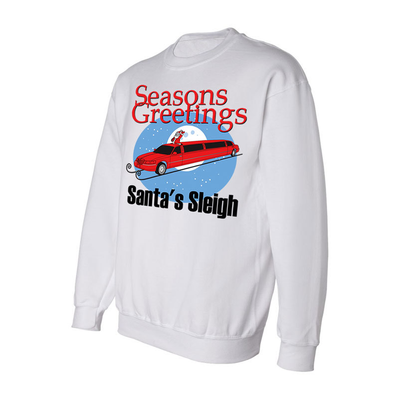 Lincoln Town Car Limousine Themed Vintage Style Holiday Sweatshirt XL