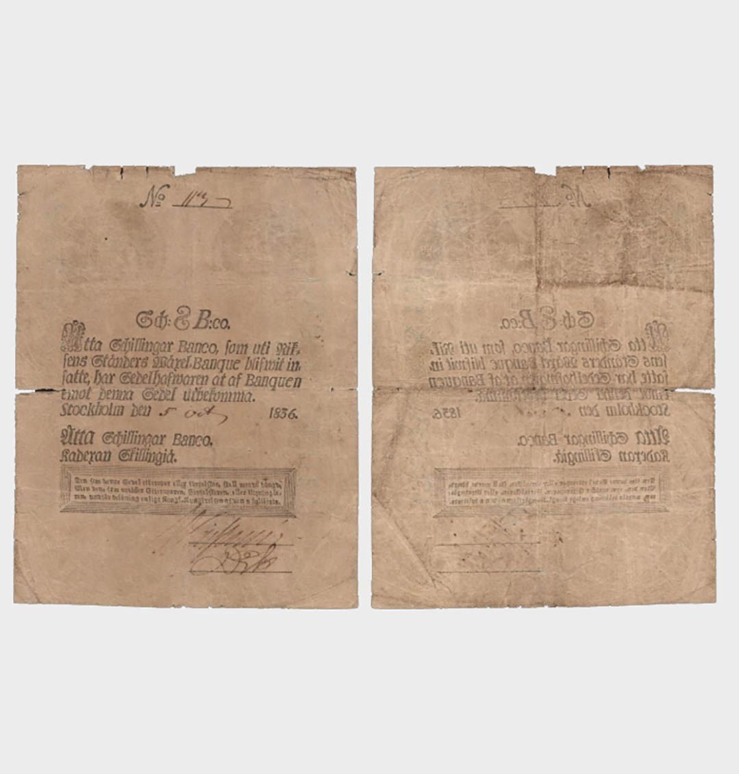 Sweden - 1836 - 8 Schillingar - "G"  #CO8114