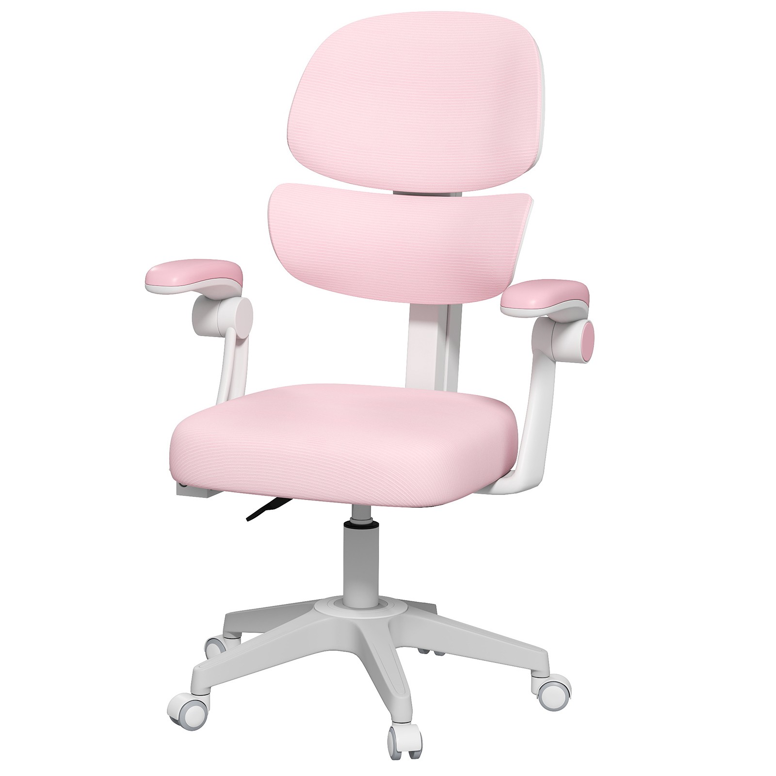 Pink/Gray Kids Study Computer Chairs Back-Following, Sit-Locking, 360° Casters