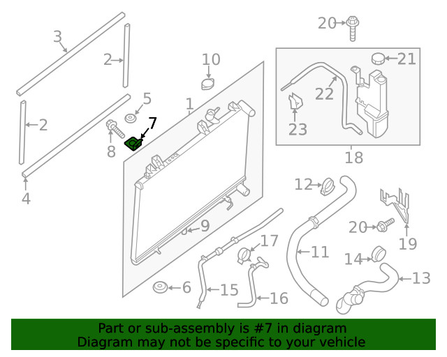 Genuine Nissan Radiator Mount Bracket 21542-3JB0A