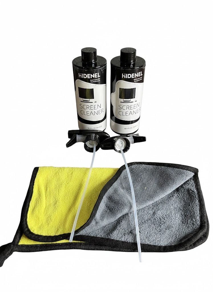 HIDENEL Screen Cleaner Spray Kit 2 Pack 16.9oz Bottles with Microfiber Cloths