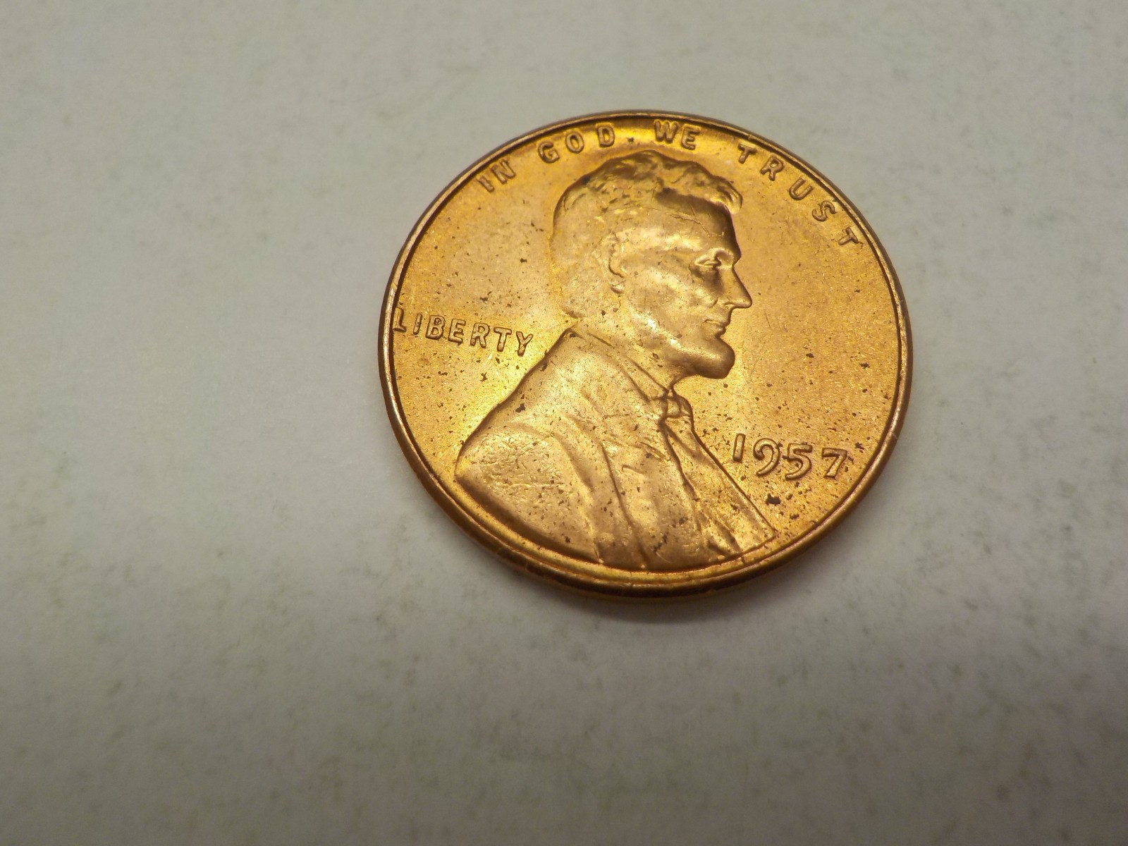 BRIGHT UNCIRCULATED 1957 P DDO ERROR PENNY LINCOLN WHEAT CENT P212