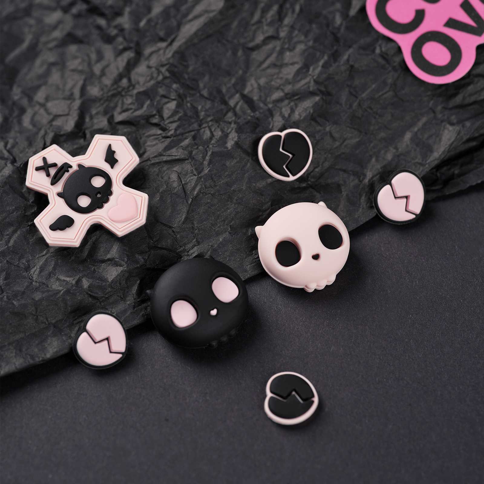 GeekShare ABXY Key Button Caps D-pad Cover for Nintendo Switch/SwitchOLED Skull