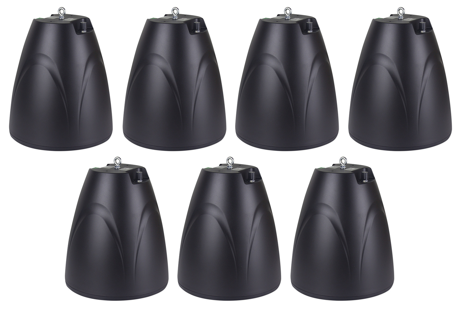 (7) Rockville PEN-65T Black 6.5" 70V Hanging Pendant Speakers For Restaurant/Bar