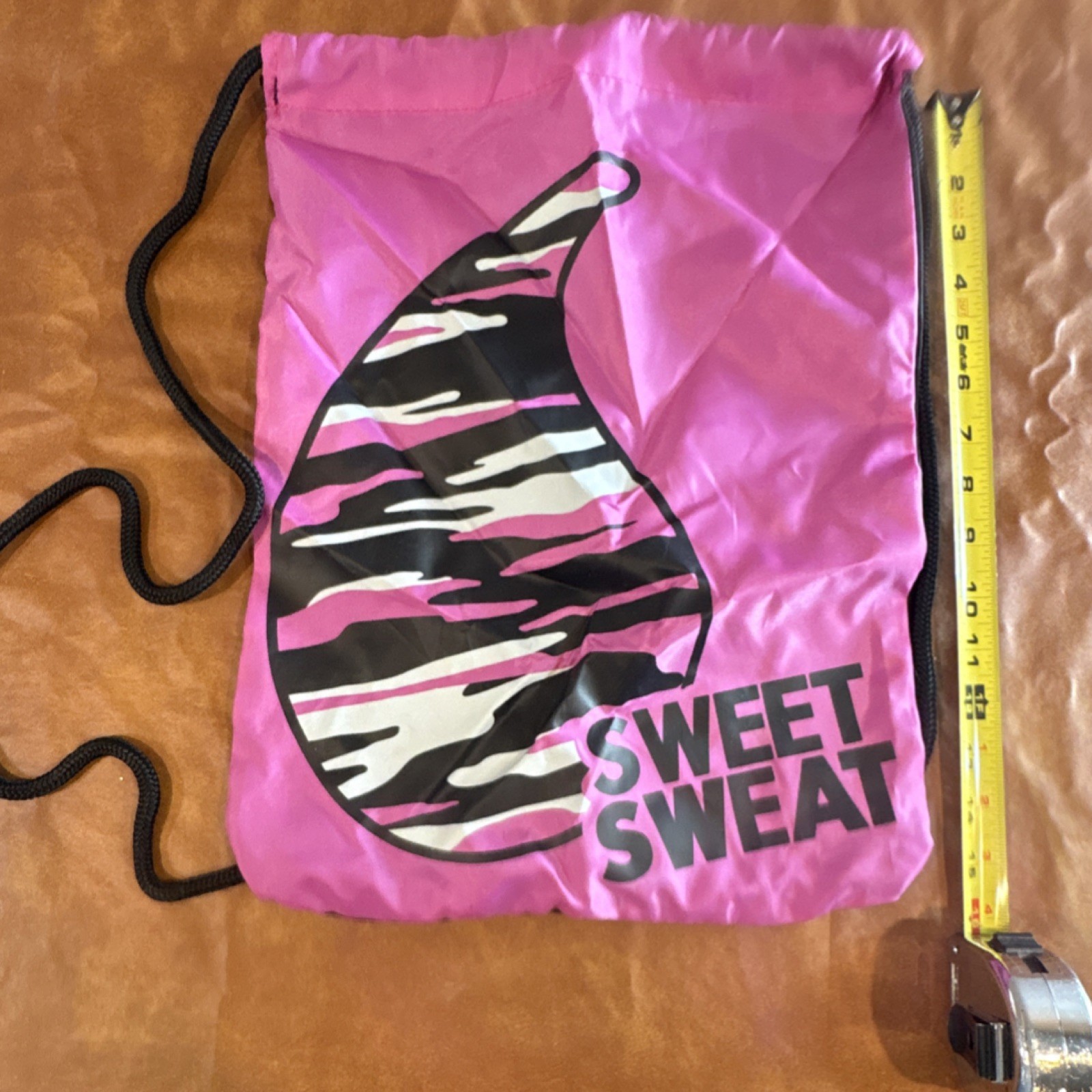 Sweet Sweat Drawstring Gym Bag Medium Nylon Pink & Black