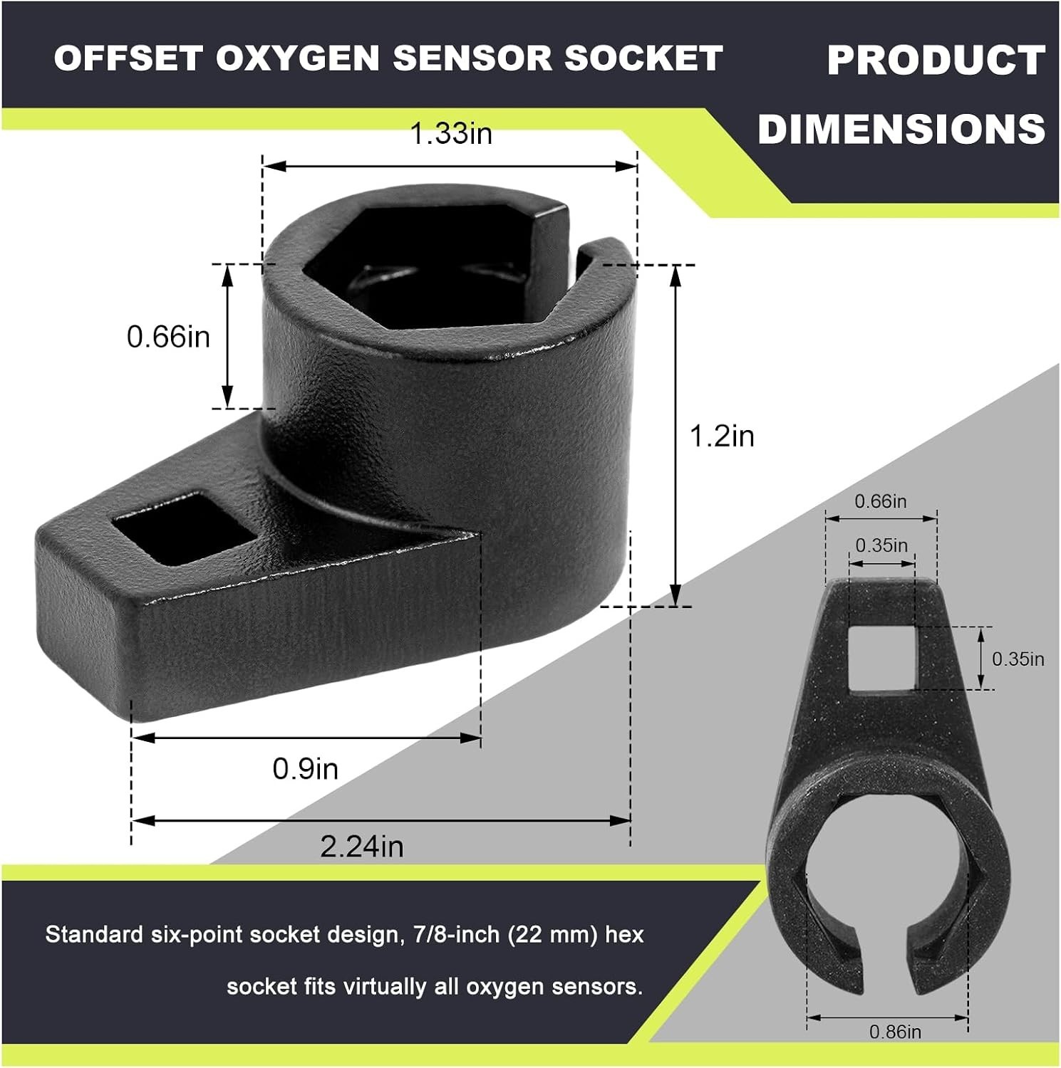 Universal 3/8-Inch Drive O2 Sensor Tool - Corrosion-Resistant Heavy Duty Design