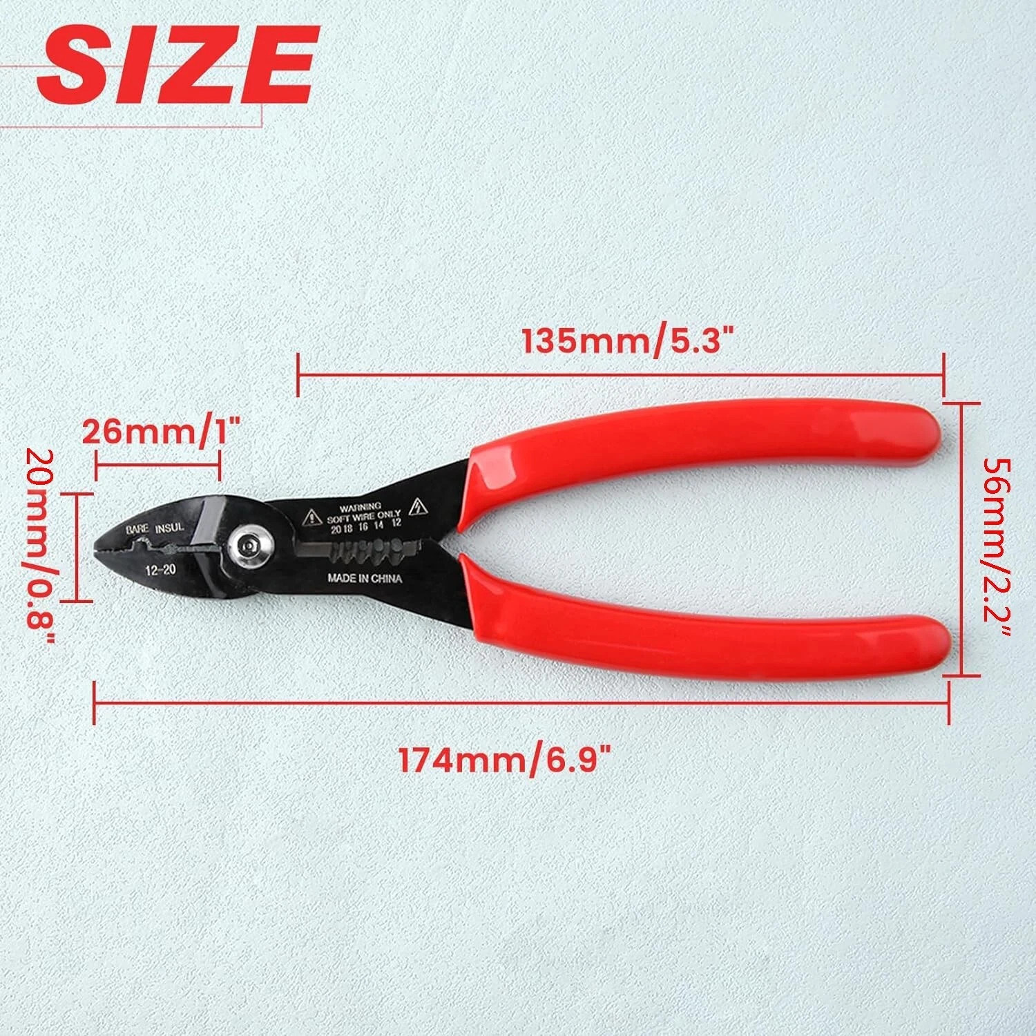 6.9" Multi-Function Wire Stripper Cutter Crimping Pliers 12-20 AWG Electrical To