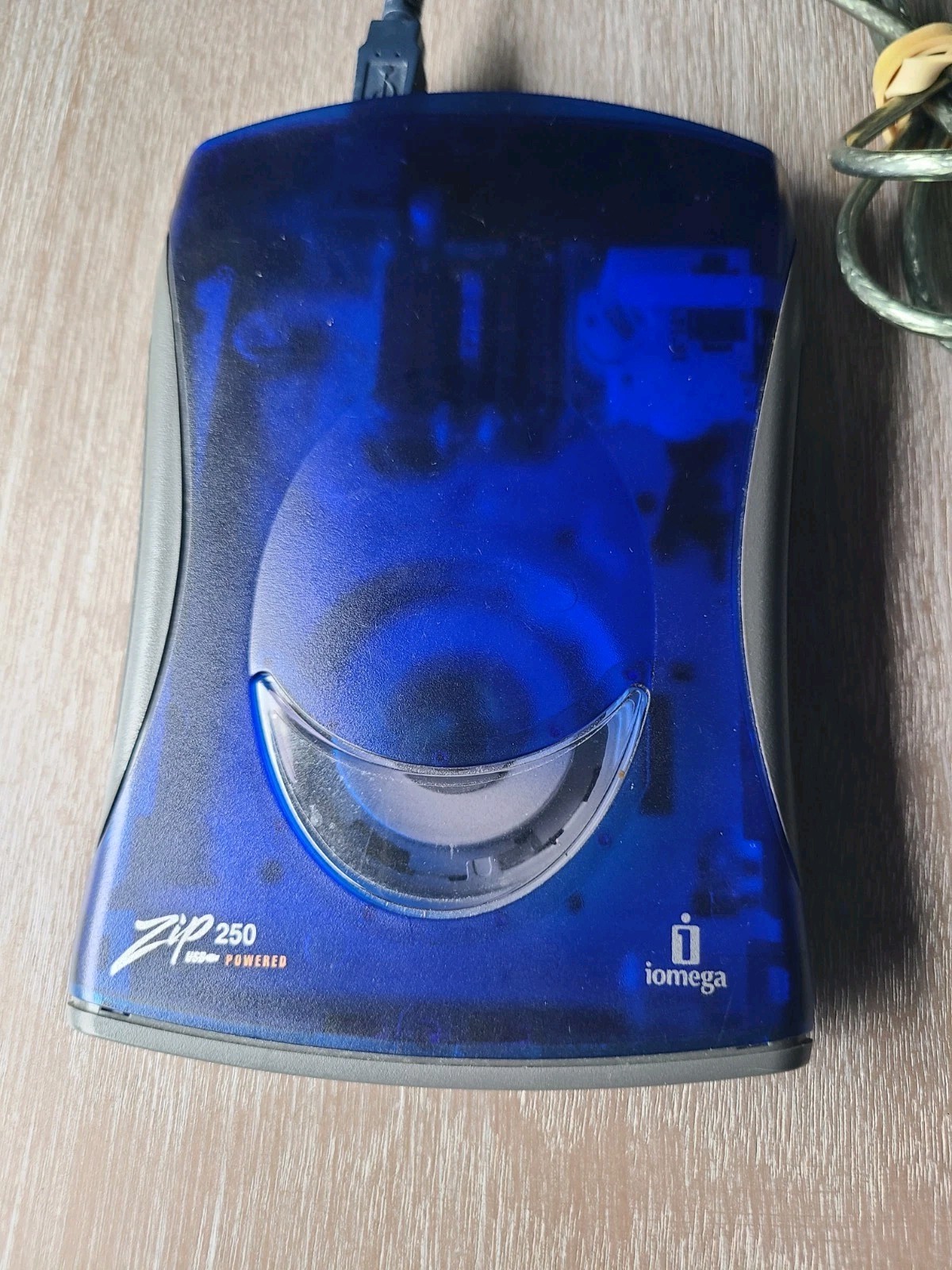 Iomega Zip 250 External Drive Data Blue USB Storage Disk Drive - Not Tested