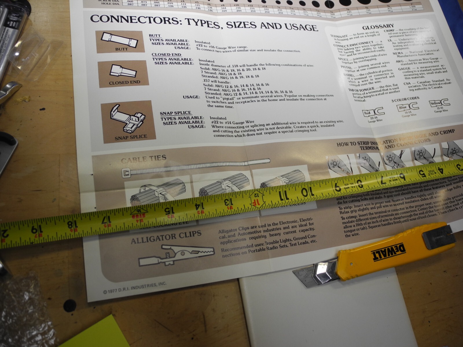 1977 Guide to selecting & using electrical terminals & connectors 25" x 18"