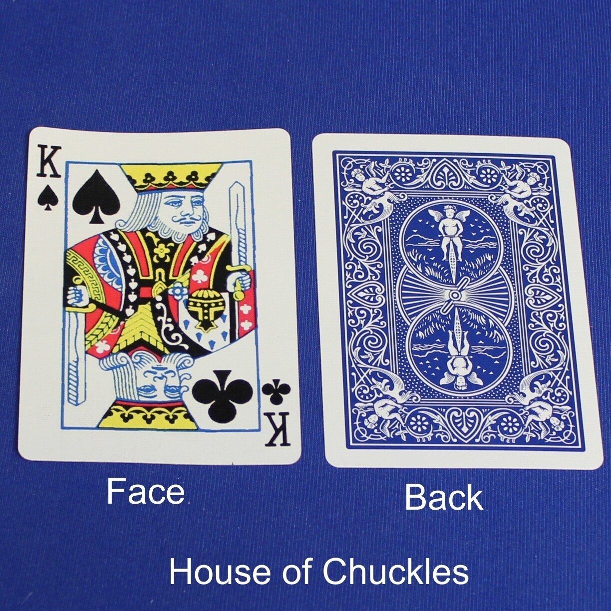 King of Spades / Clubs - Half & Half Diagonal, Bicycle Printed Gaff Card, Blue
