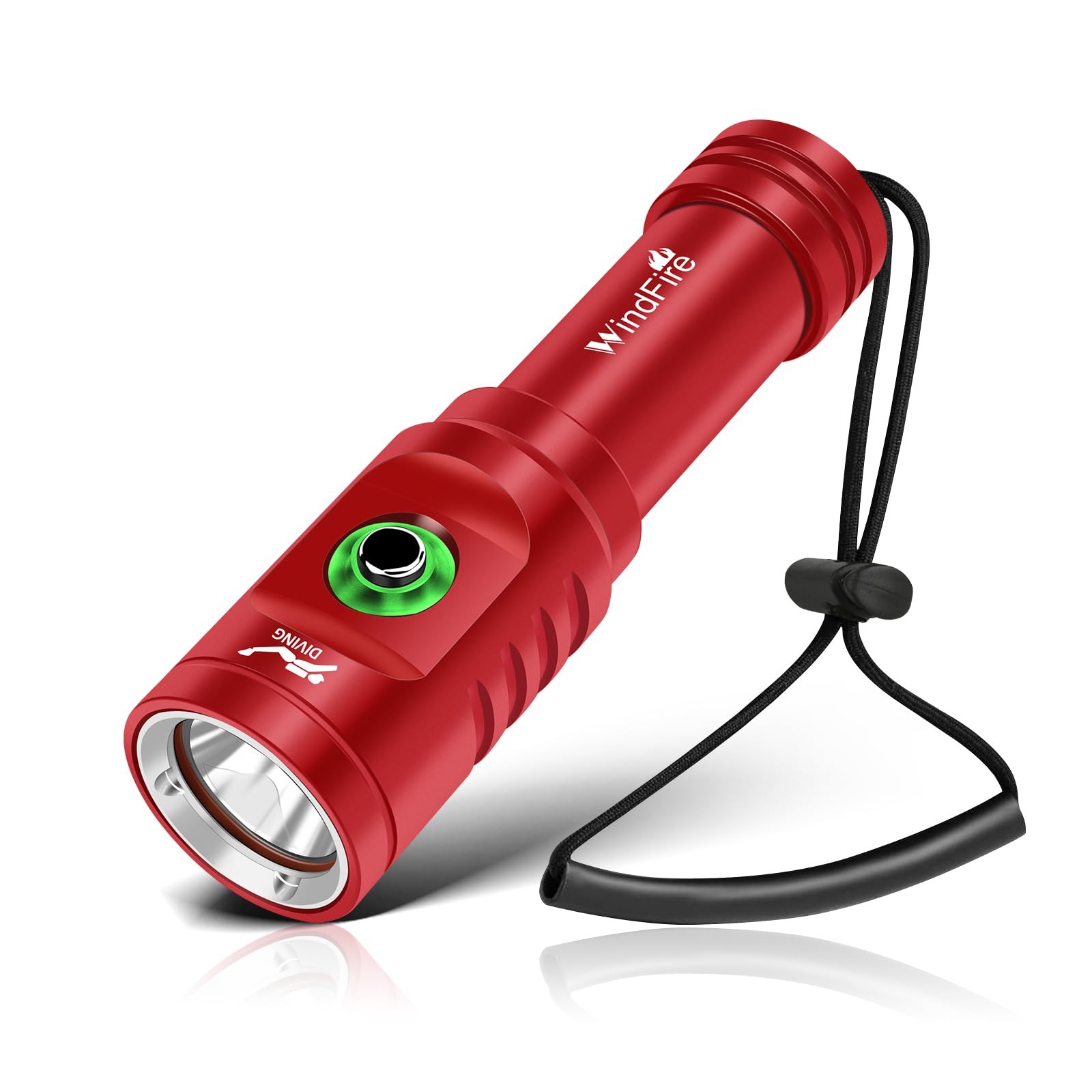 WINDFIRE TS08 Dive Light Super Bright, Scuba Flashlight Red-TS08