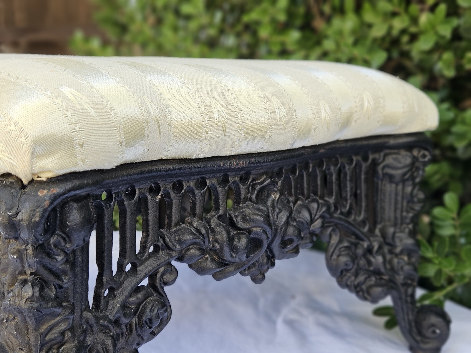 Victorian Style Cast Iron Footstool 14X14"