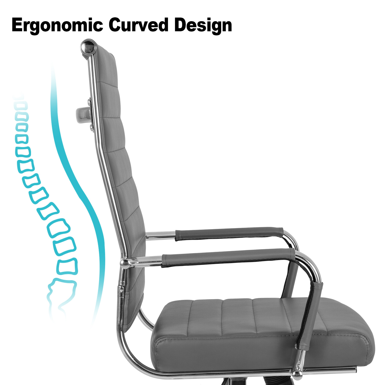 Ergonomic Office Chair PU Leather Conference Room Chairs Adjustable Swivel Chair