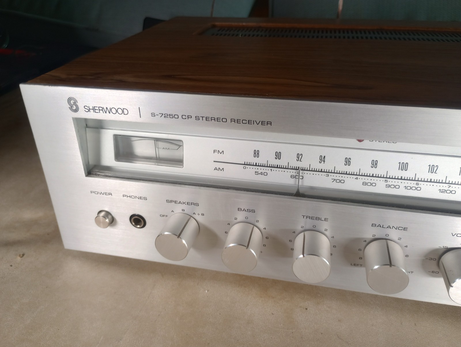 VINTAGE SHERWOOD S-7250-CP RECEIVER WORKS GREAT!! MADE IN KOREA  VIDEO
