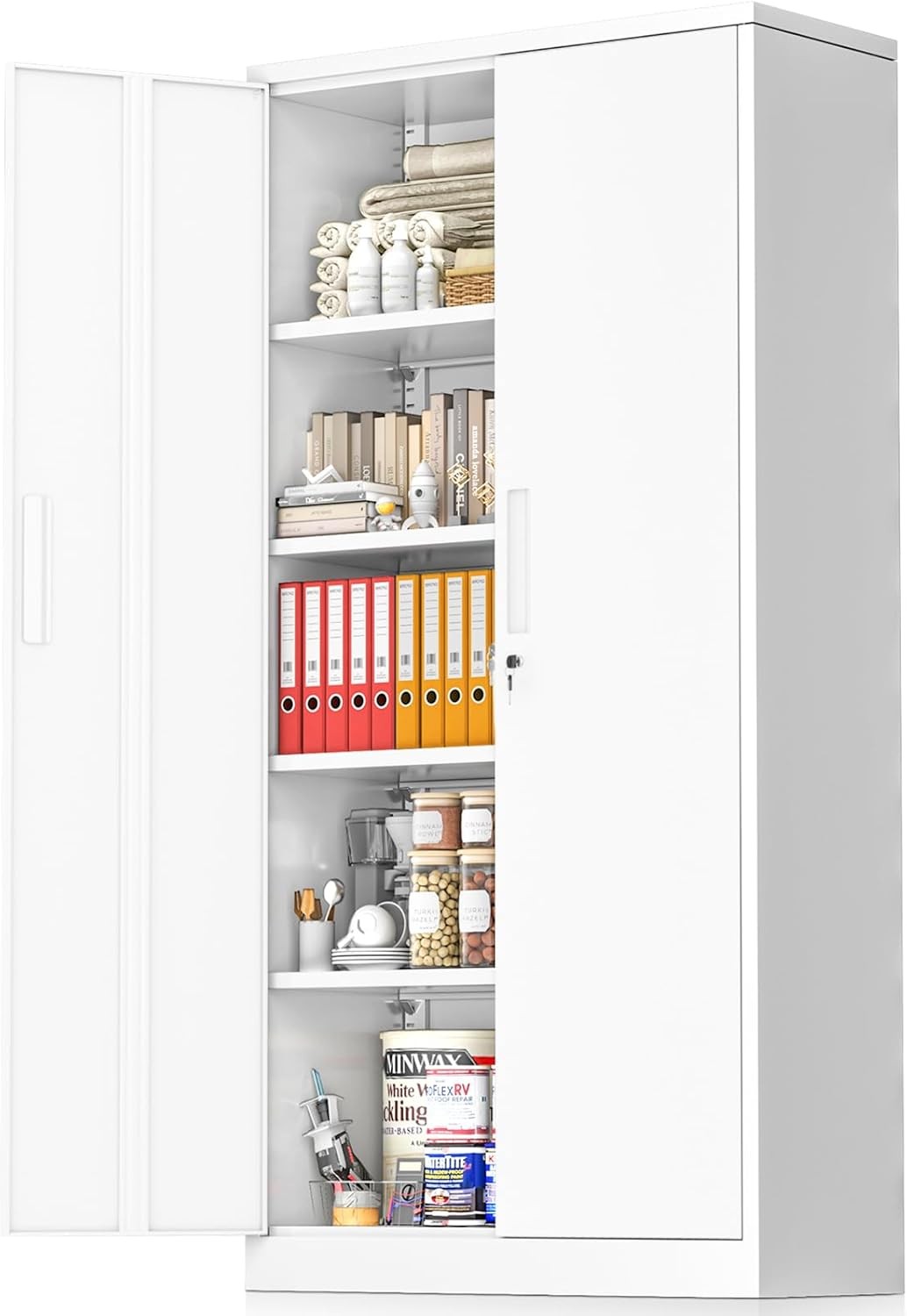 Metal Classroom Cabinet for Garage, Tall Tool Cabinets Lockable File Cabinet for