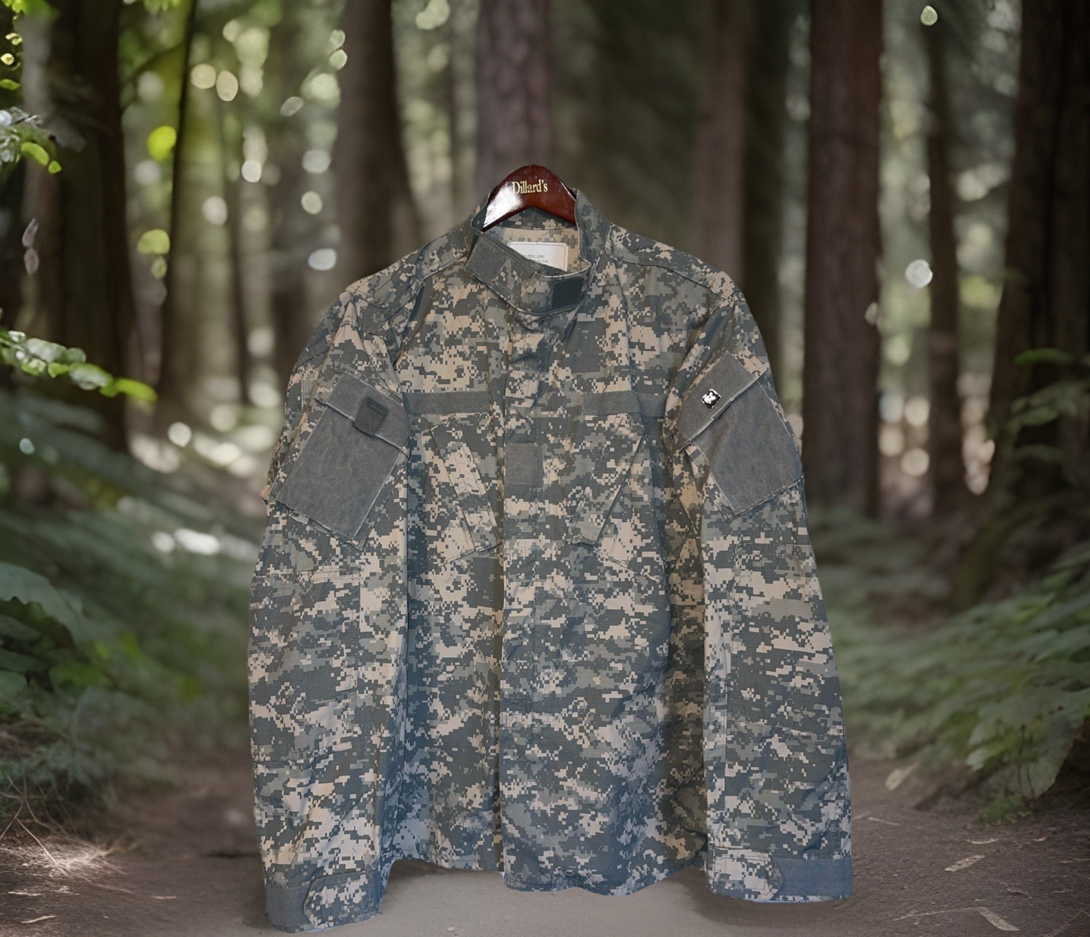 US Army ACU Combat Jacket Medium Regular Digital Camo Ripstop 2000s Military
