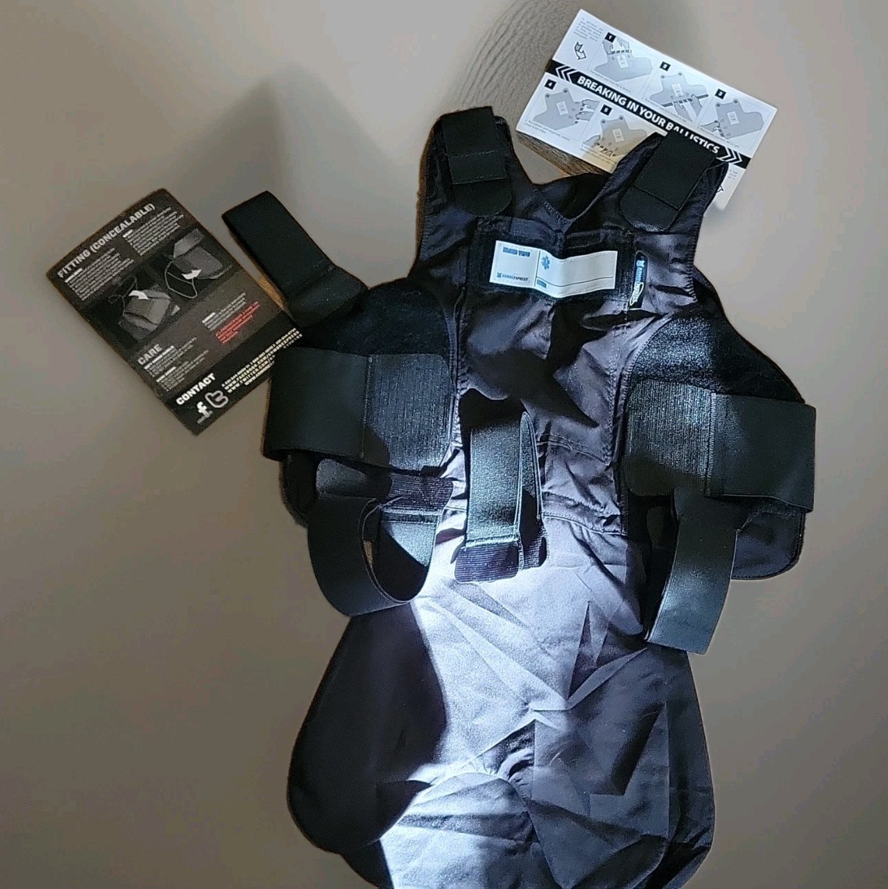 Armor Express Concealable Chest Protector Black Adjustable Nylon Unisex
