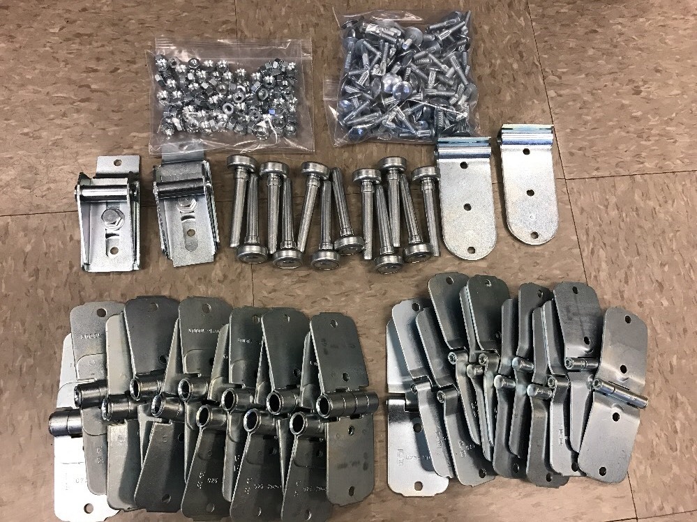 **OEM** 44 Piece TODCO Style Trailer Roll Up Door Hinges-1" Rollers Kit/Hardware
