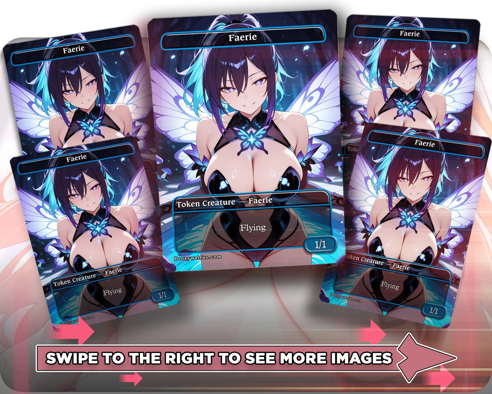 Faerie (6) - 5x Waifu Tokens Custom Cards