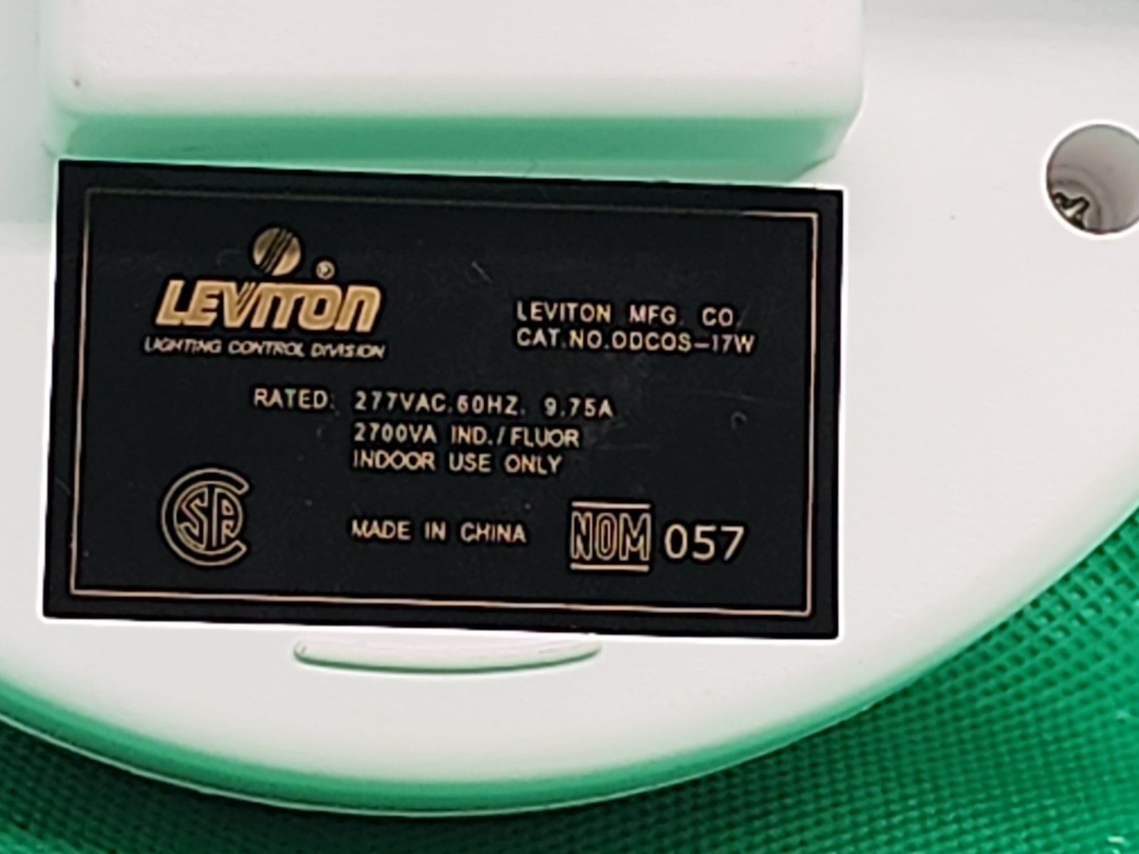 LEVITON ODC0S-17W INDOOR CEILING MOUNT MOTION SENSOR [1RE5-1]
