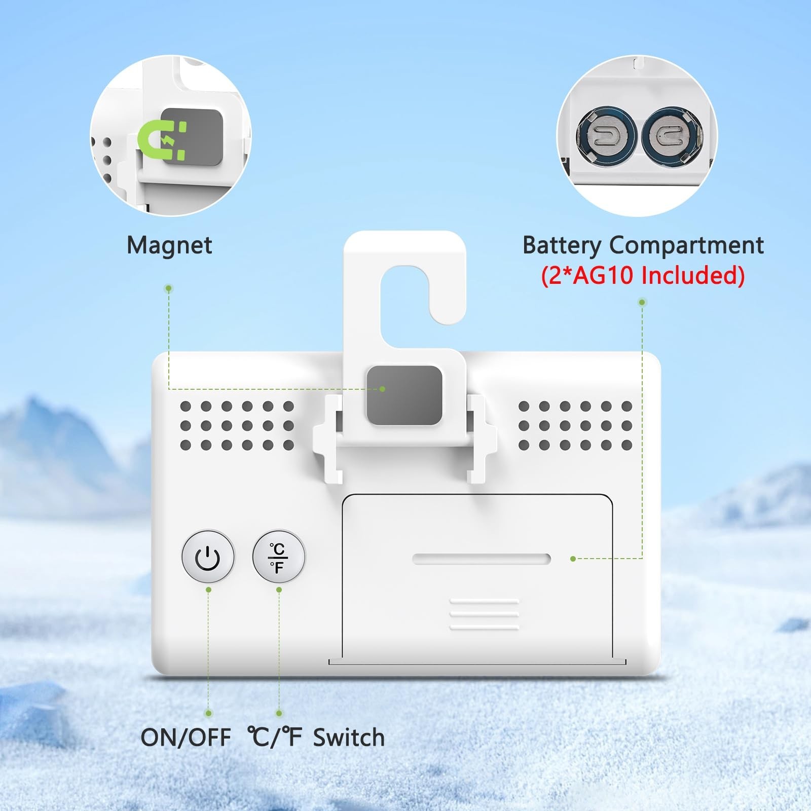 KeeKit Refrigerator Thermometer, Digital Fridge Thermometer with LCD Display,...